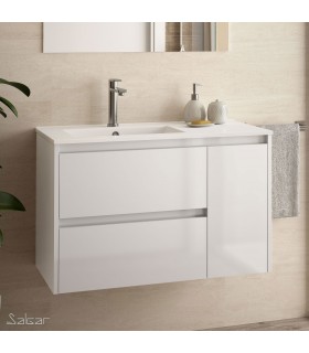 SALGAR 85054 NOJA 855 Mueble+Lavabo Blanco Brillo