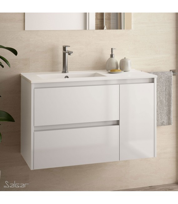 SALGAR 85054 NOJA 855 Mueble+Lavabo Blanco Brillo