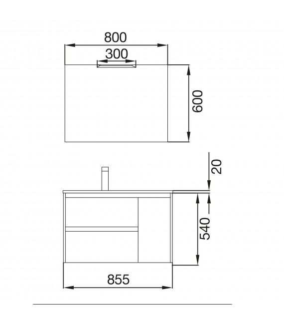 SALGAR 85050 NOJA 855 Conjunto Mueble Blanco Brillo