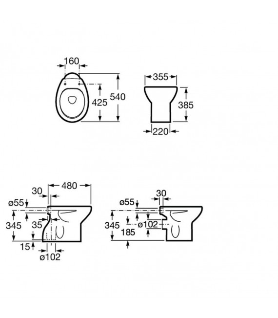 ROCA VICTORIA Inodoro Tanque Alto Con Asiento