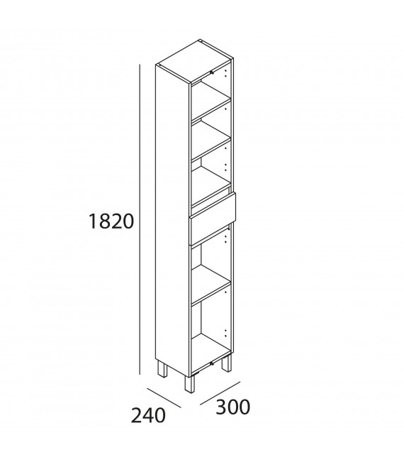 SALGAR 85193 INFINITY Armario Pie 2P+1C Gris Mate