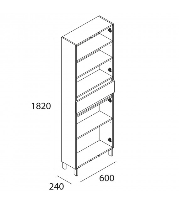 SALGAR 85199 INFINITY Armario Pie 4P+1C Roble Eternity