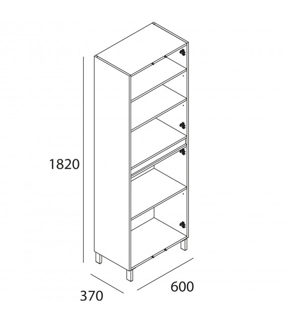 SALGAR 23826 INFINITY Armario Pie 4P Roble Caledonia