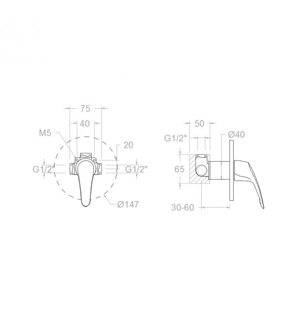 RAMON SOLER 691801S Vulcano Grifo Ducha Empotrado