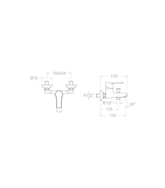 RAMON SOLER 1805 VP TITANIUM Grifo Bañera Con Equipo