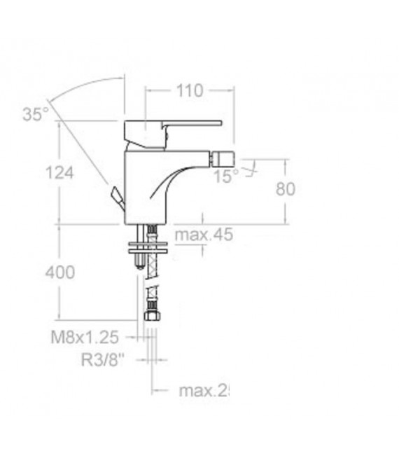 RAMON SOLER 9303 RS-Q Grifo Bidé Sin Desagüe