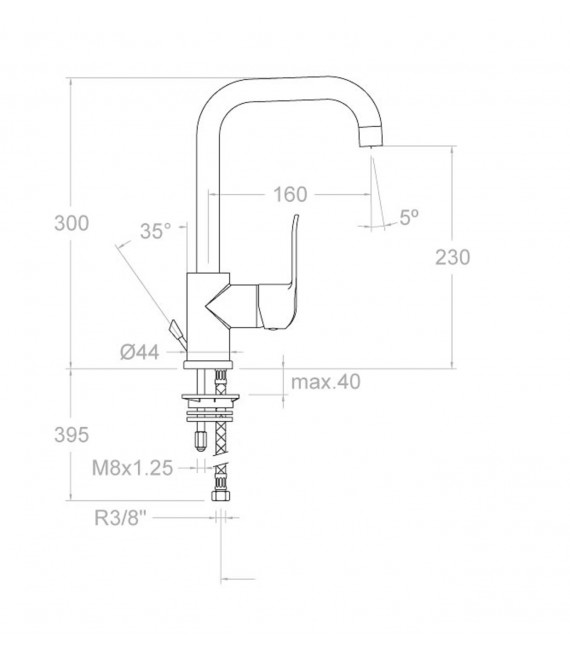 RAMON SOLER 6411 YPSILON PLUS Grifo Lavabo Caño Giratorio