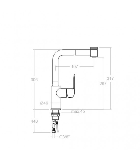 RAMON SOLER 641901H2 YPSILON PLUS Grifo Fregadero Extraible