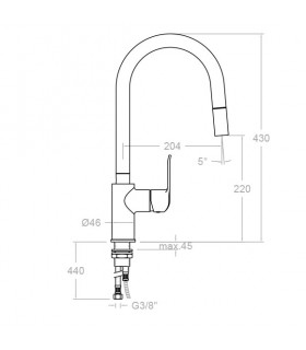 RAMON SOLER 647901V1 YPSILON PLUS Grifo Fregadero Extraible