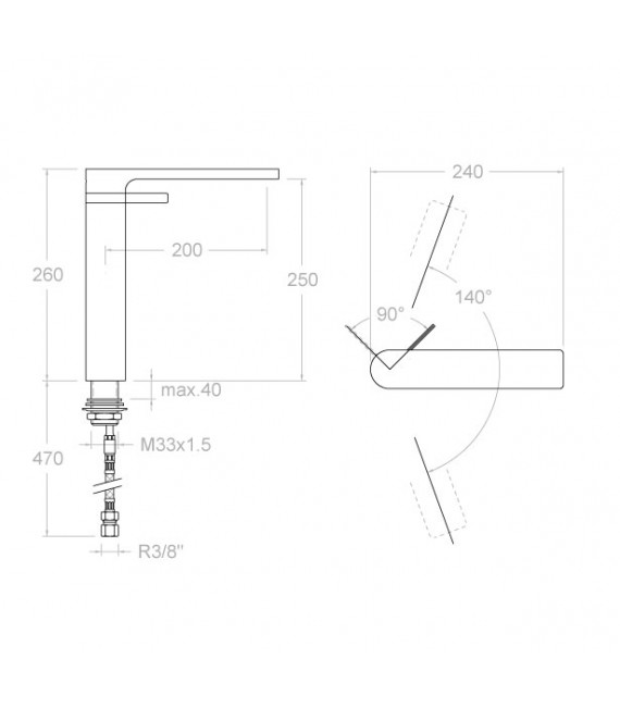 RAMON SOLER 2610 AROLA Grifo Lavabo Alto