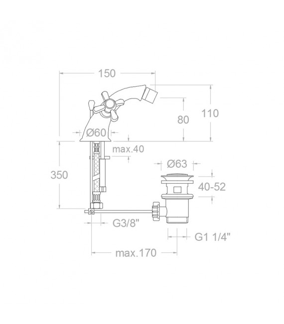 RAMON SOLER 3103 CVA GAUDI Grifo Bidé Con Desagüe