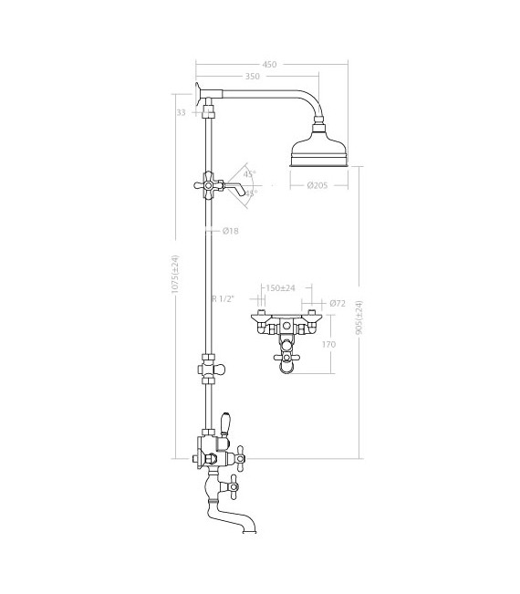 RAMON SOLER 3068G GAUDI Termostático Bañera Y Ducha Fija
