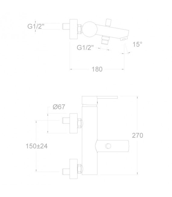 RAMON SOLER 3305S DRAKO Grifo Bañera Sin Equipo