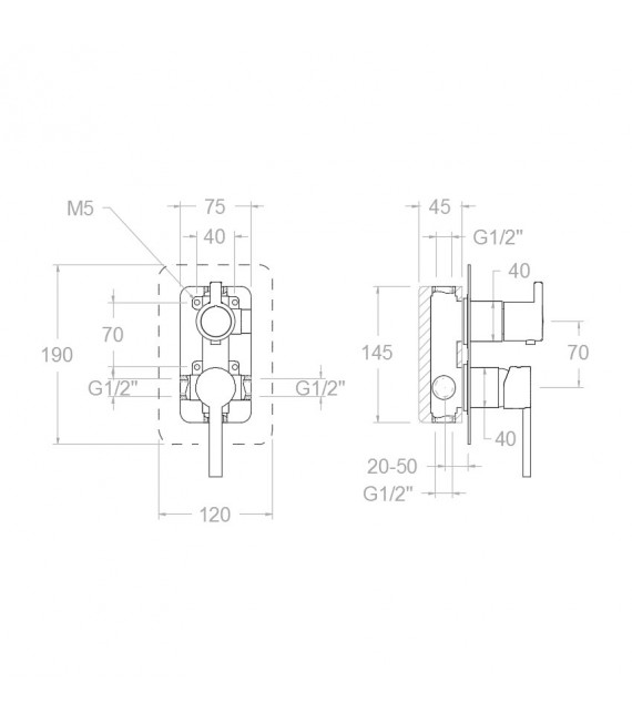 RAMON SOLER 331502S DRAKO Grifo Empotrado 2 Vías