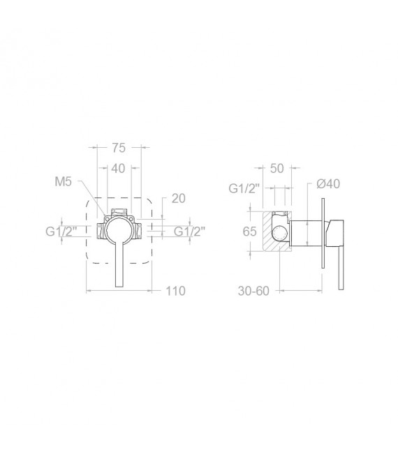 RAMON SOLER 331801S DRAKO Grifo Empotrado Ducha