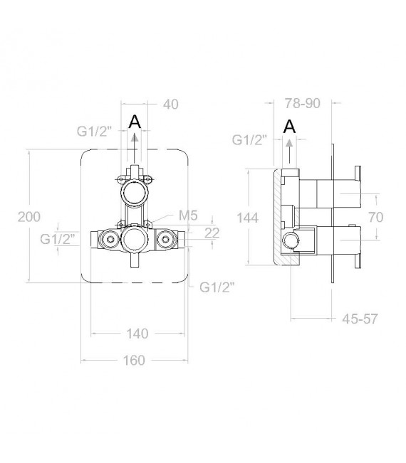 RAMON SOLER 332411S DRAKO Grifo Empotrado Termostático 1 Vía