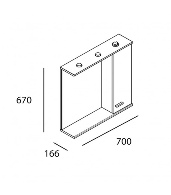 SALGAR 15704 NALON Armario Con Espejo Y Luz