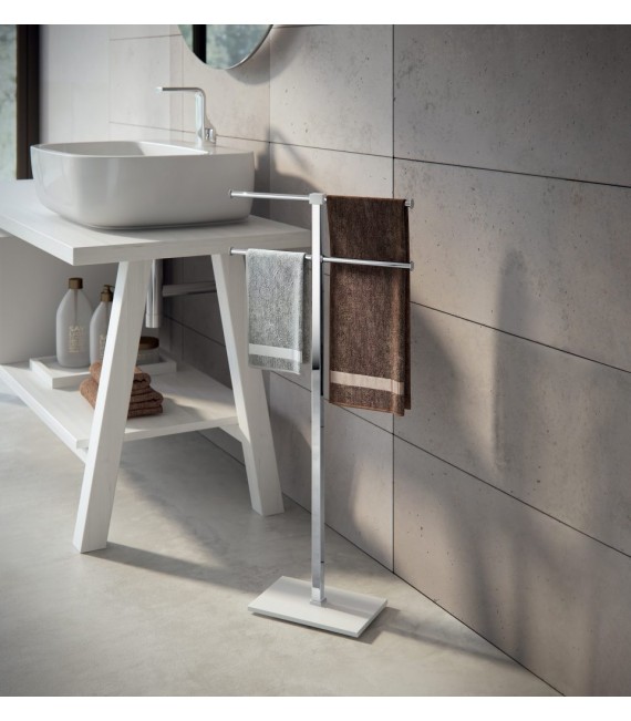 GEDY RA310200000 Rainbow Toallero de pie con base blanco