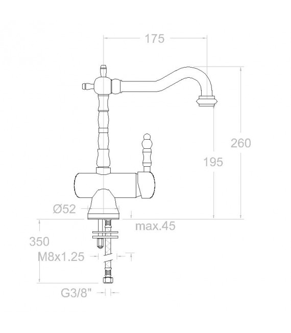 RAMON SOLER 3121 GAUDI Grifo Monomando Lavabo