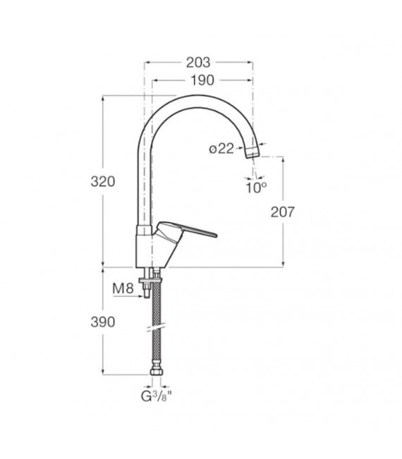 ROCA A5A8E25C00 VICTORIA-N Grifo Para Fregadero