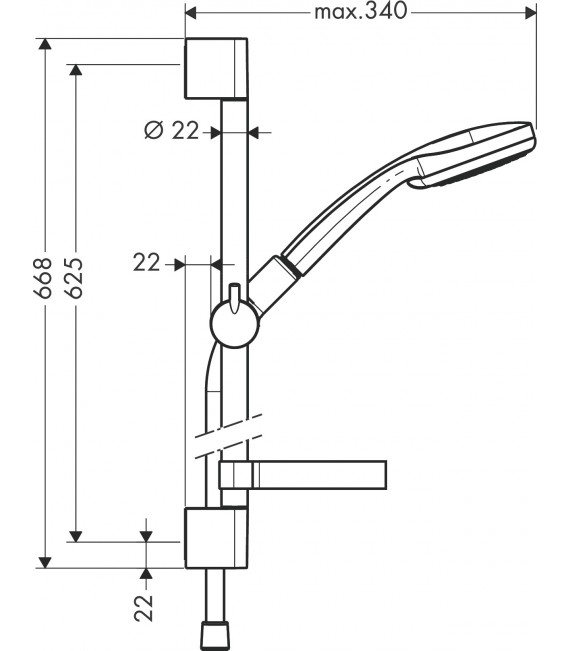 HANSGROHE 27776000 ECOSMART/UNICA Conjunto De Ducha