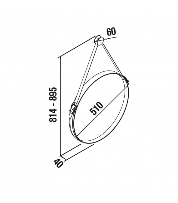 SALGAR 24789 BARBERO Espejo 50 Negro Mate