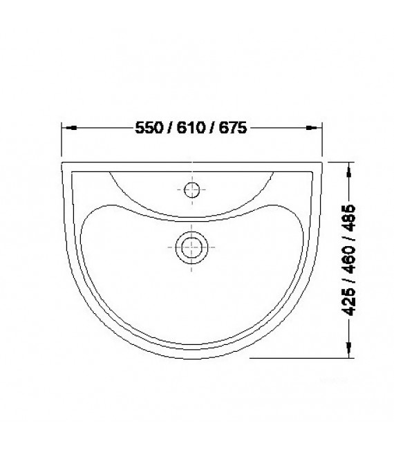 VALADARES 13321002 OCEANUS Lavabo 67 cms Con Pedestal