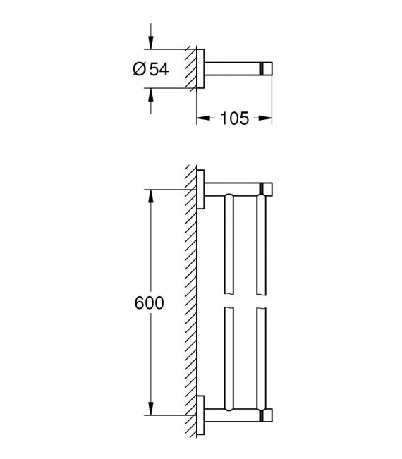 GROHE 40 802 DC1 Essentials Toallero Doble SuperSteel