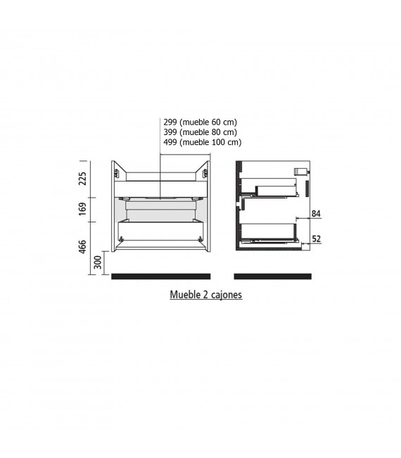 SALGAR ATTILA Mueble+Lavabo Blanco Brillo