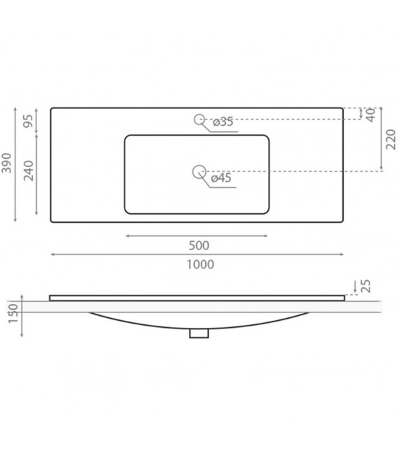 BATHCO 4032 CALIFORNIA 100 Lavabo Encimera