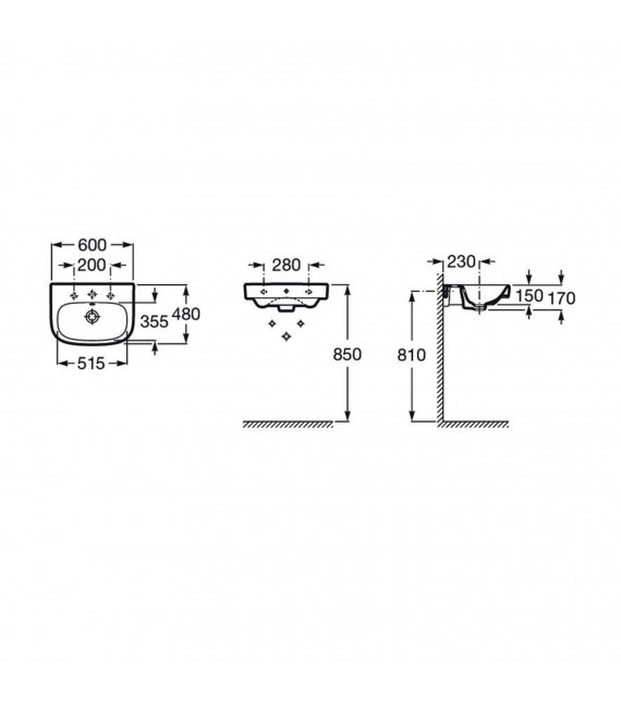 ROCA A325994000 DEBBA Lavabo Mural 60 Blanco