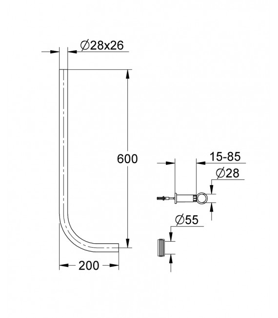 GROHE 37 107 000 Dal-Tubo De Descarga