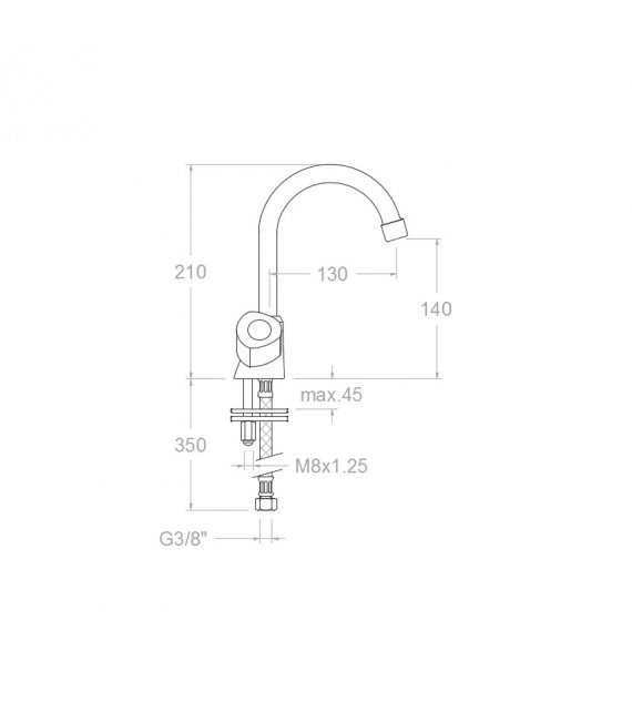 RAMON SOLER 7010CE10E4 ECO Grifo Lavabo Sin Desagüe