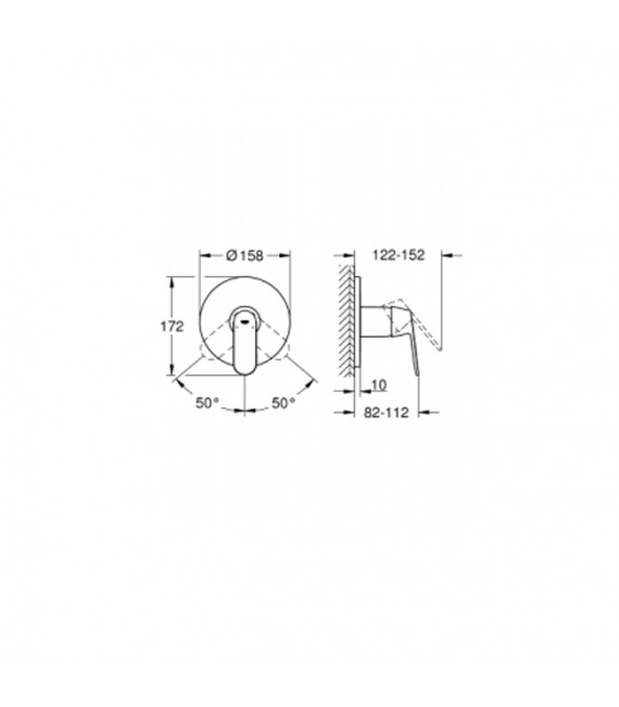 GROHE 24 044 000 EUROSMART COSMOPOLITAN Grifo Ducha Empotrado