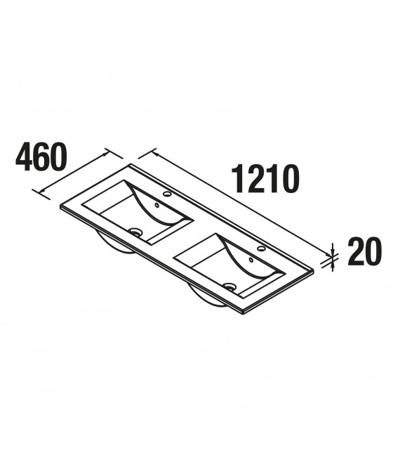 SALGAR 84957 ATTILA Mueble+Lavabo 120 Roble Ostippo