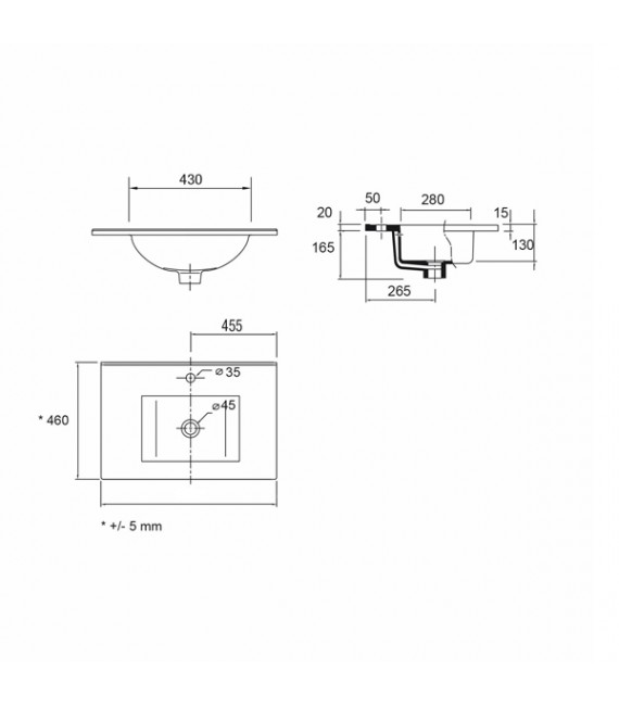 SALGAR NOJA Mueble+Lavabo Con 1 Cajón Blanco Brillo
