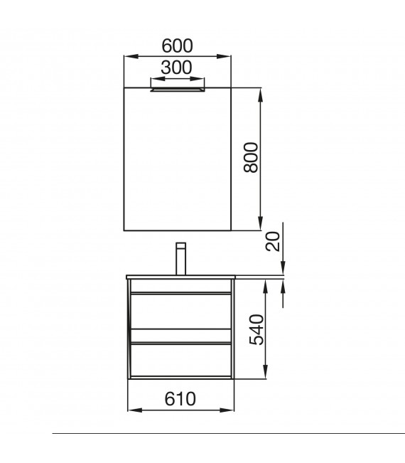 SALGAR ATTILA Conjunto Mueble Completo Blanco Brillo