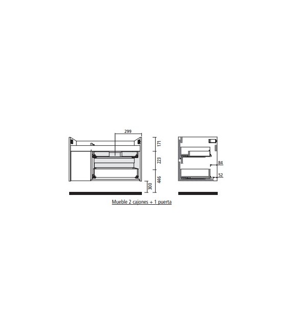 SALGAR 85055 NOJA 855 Mueble+Lavabo Gris Mate