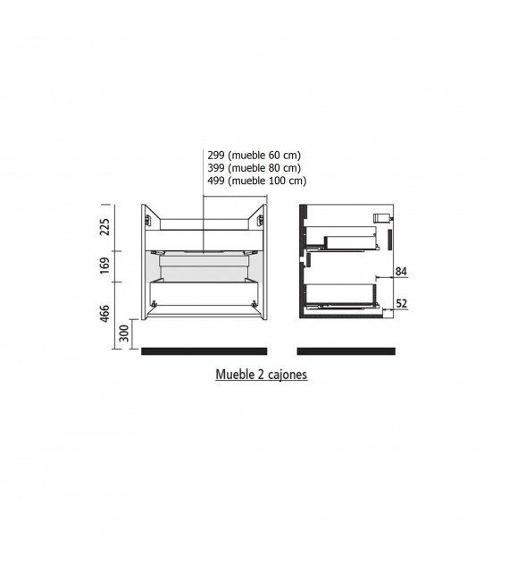 SALGAR NOJA Mueble+Lavabo Gris Mate