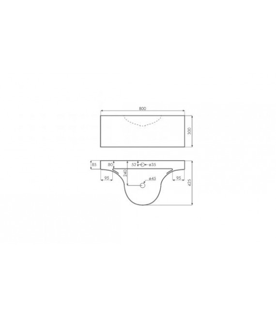 BATHCO 6004 MONTY Lavabo Media Luna Solid Surface