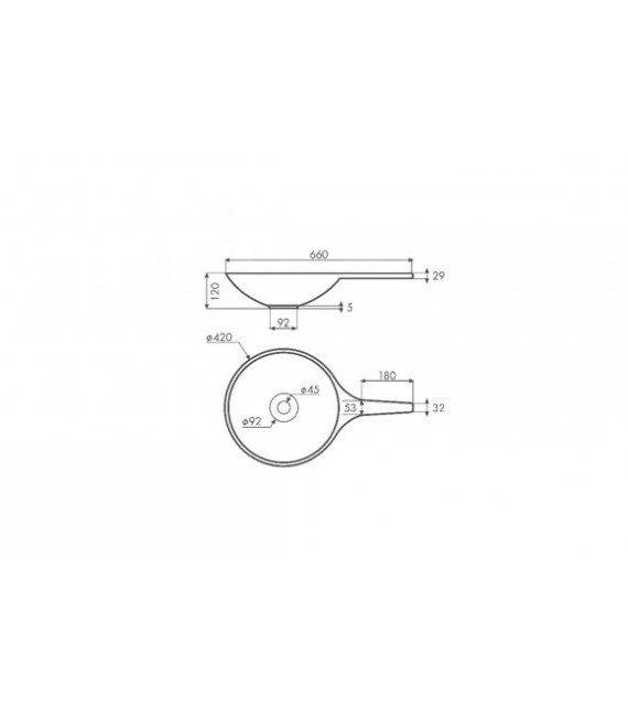 BATHCO 6003 SAJA Lavabo Solid Surface +Toallero