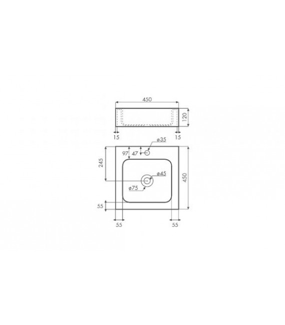 BATHCO 6005 LUENA Lavabo Cuadrado Solid Surface