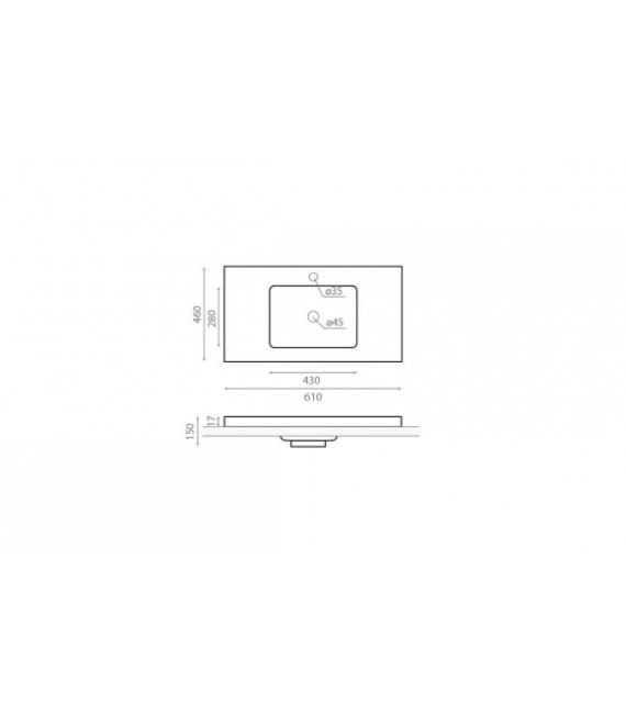 BATHCO 4065 LIEBANA 60 Lavabo Rectangular