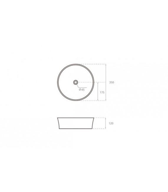 BATHCO 4086 VOLTA 35 Lavabo Encimera redondo