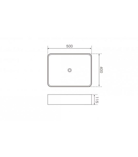 BATHCO 4089 NILO 50 Lavabo encimera rectangular