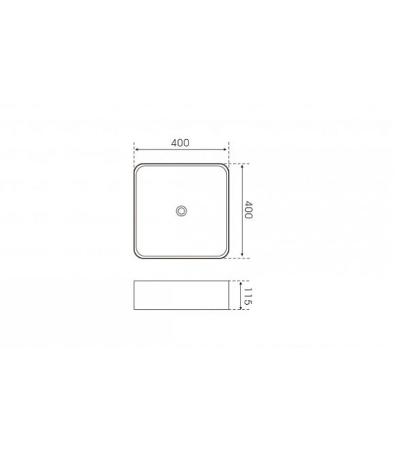 BATHCO 4090 NILO 40 Lavabo encimera cuadrado
