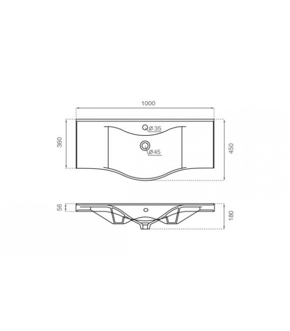BATHCO 4093 HELSINKI 100 Lavabo Rectangular
