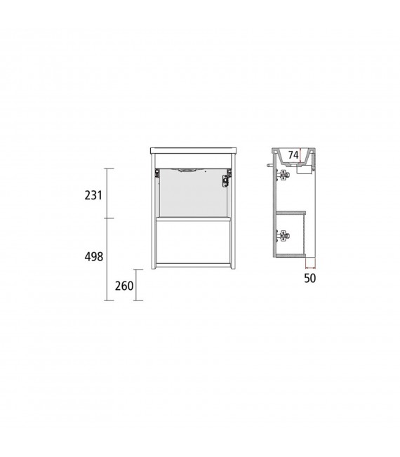 SALGAR 22520 MICRO Mueble+Lavabo Blanco Brillo