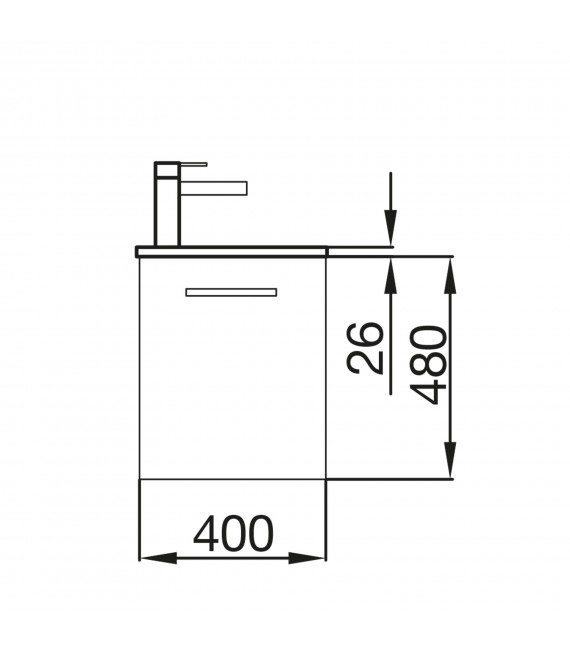 SALGAR 22520 MICRO Mueble+Lavabo Blanco Brillo