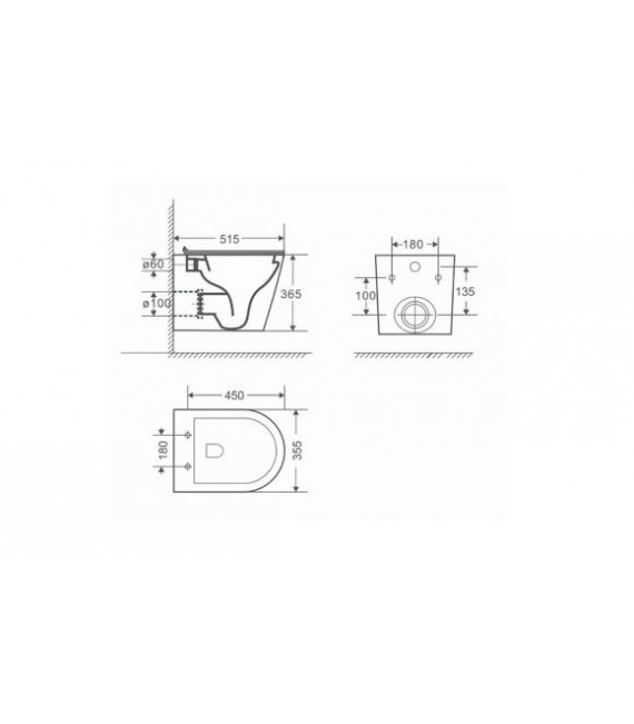 BATHCO 4512R RONDA New Inodoro Suspendido Rimless